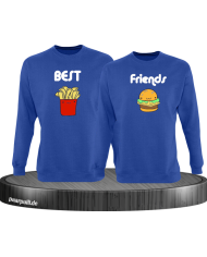 Best Friend Pommes und Burger Sweatshirt blau