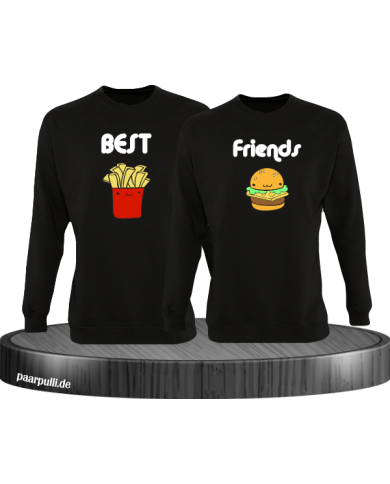 Best Friend Pommes und Burger Sweatshirt schwarz Best Friend Pommes und Burger Sweatshirt schwarz
