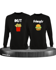 Best Friend Pommes und Burger Sweatshirt schwarz