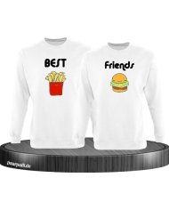 Best Friend Pommes und Burger Sweatshirt weiß