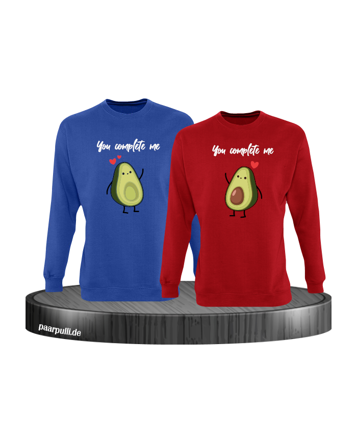 You Complete Me Sweatshirt blau rot