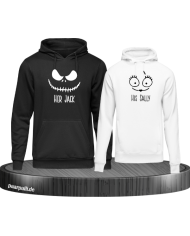 Her Jack His Sally Hoodie schwarz weiß
