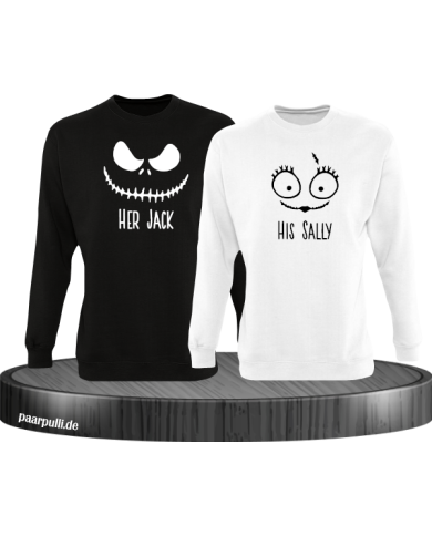 Her Jack His Sally Sweatshirt schwarz weiß Her Jack His Sally Sweatshirt schwarz weiß