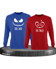 Her Jack His Sally Sweatshirt blau rot