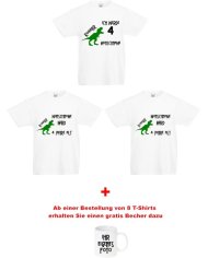 Tshirt dino schwarz mit tasse kindergeburtstag