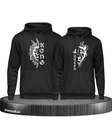 Lion King & Queen Hoodie schwarz Lion King & Queen Hoodie schwarz