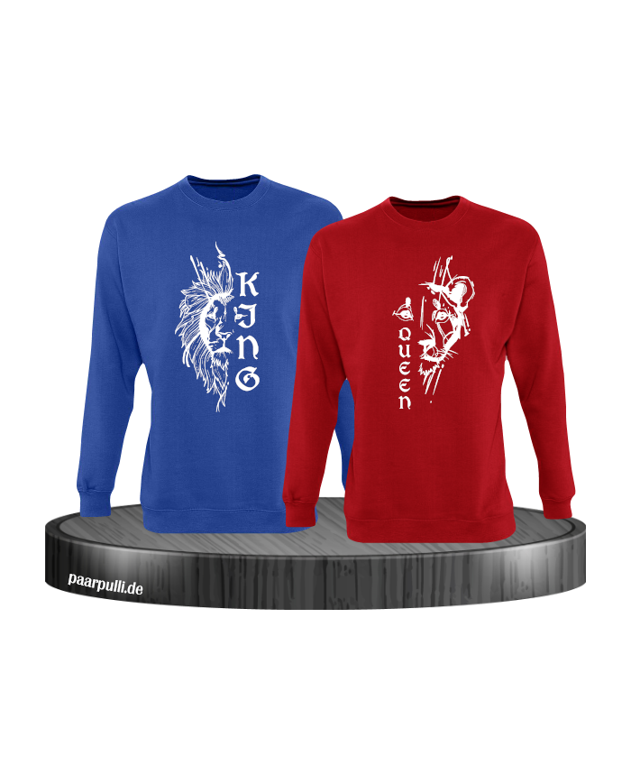 Lion King & Queen Sweatshirt blau rot