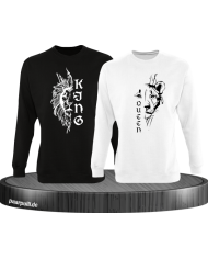 Lion King & Queen Sweatshirt schwarz weiß