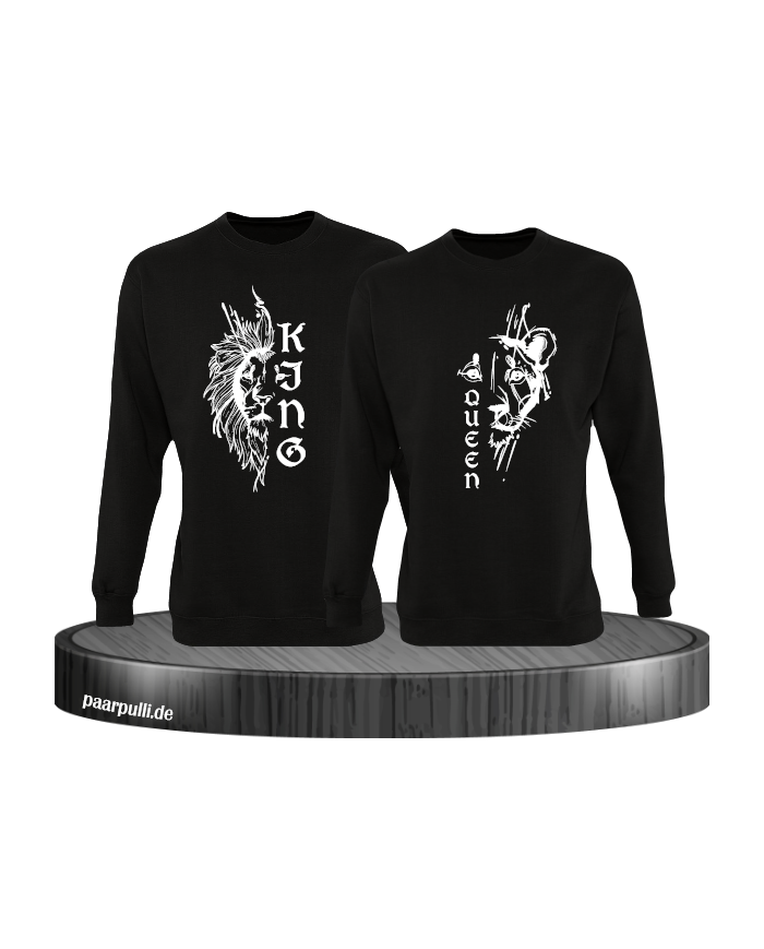 Lion King & Queen Sweatshirt schwarz