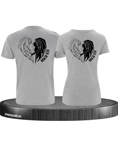 His Angel Her Demon Pärchen T-Shirt grau His Angel Her Demon Pärchen T-Shirt grau