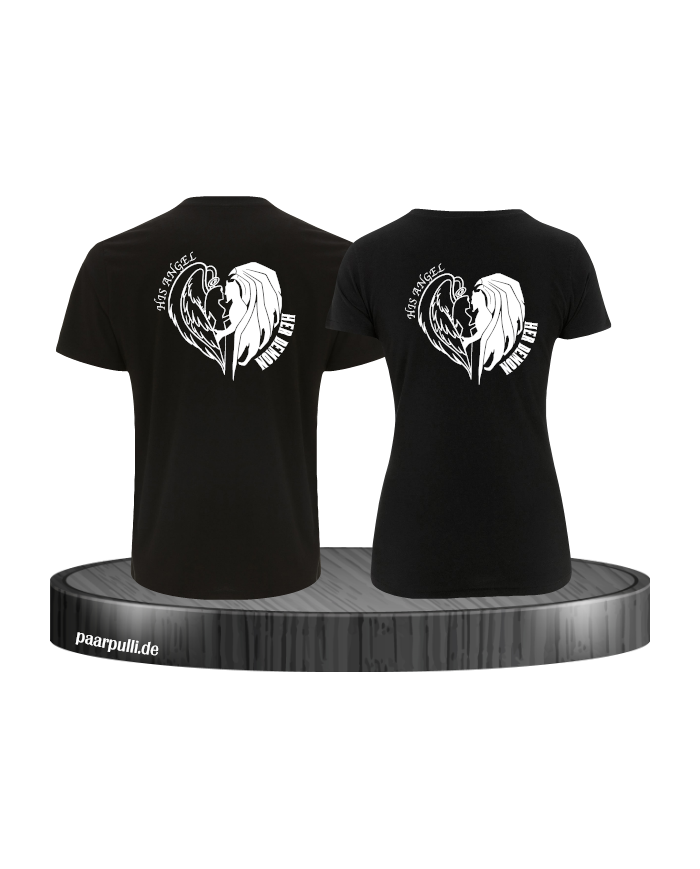 His Angel Her Demon Pärchen T-Shirt schwarz