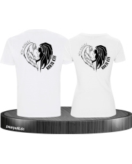 His Angel Her Demon Pärchen T-Shirt weiß