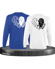 His Angel Her Demon Sweatshirt blau weiß