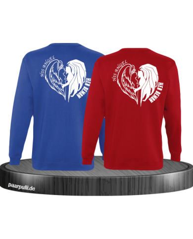 His Angel Her Demon Sweatshirt blau rot His Angel Her Demon Sweatshirt blau rot