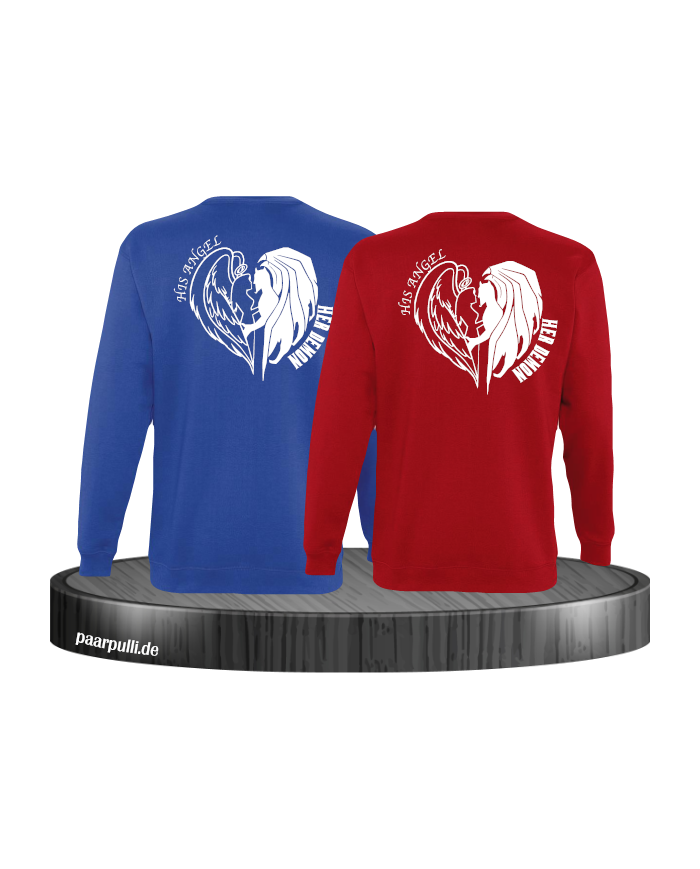 His Angel Her Demon Sweatshirt blau rot