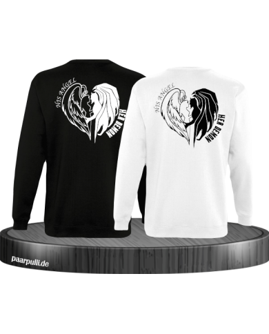 His Angel Her Demon Sweatshirt schwarz weiß His Angel Her Demon Sweatshirt schwarz weiß