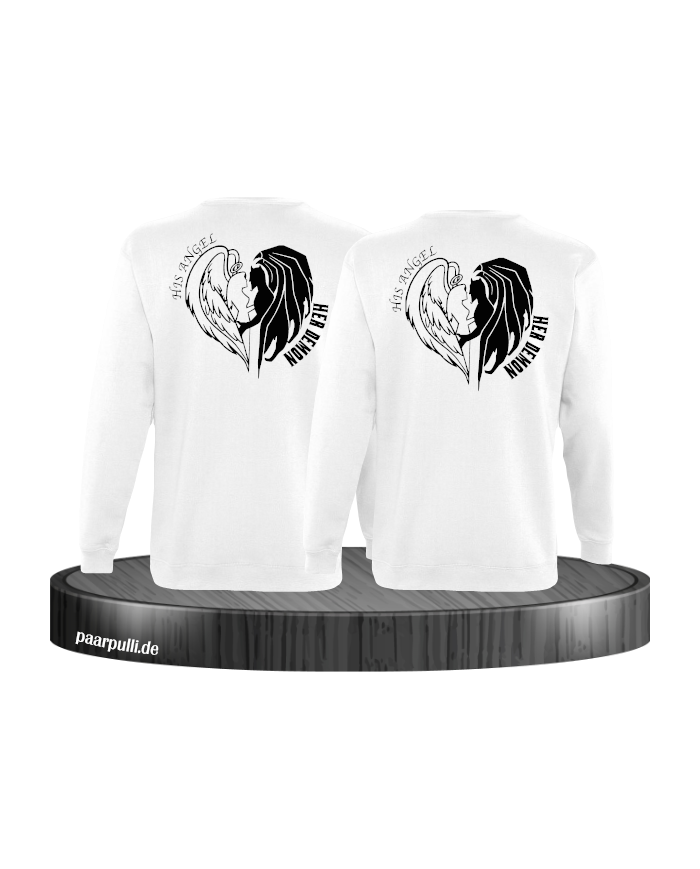 His Angel Her Demon Sweatshirt schwarz weiß