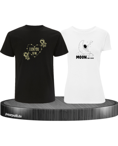 I Love You to the Moon and back Pärchen T-Shirt I Love You to the Moon and back Pärchen T-Shirt