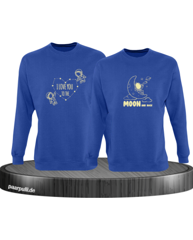 I Love You to the Moon and back Sweatshirt blau I Love You to the Moon and back Sweatshirt blau