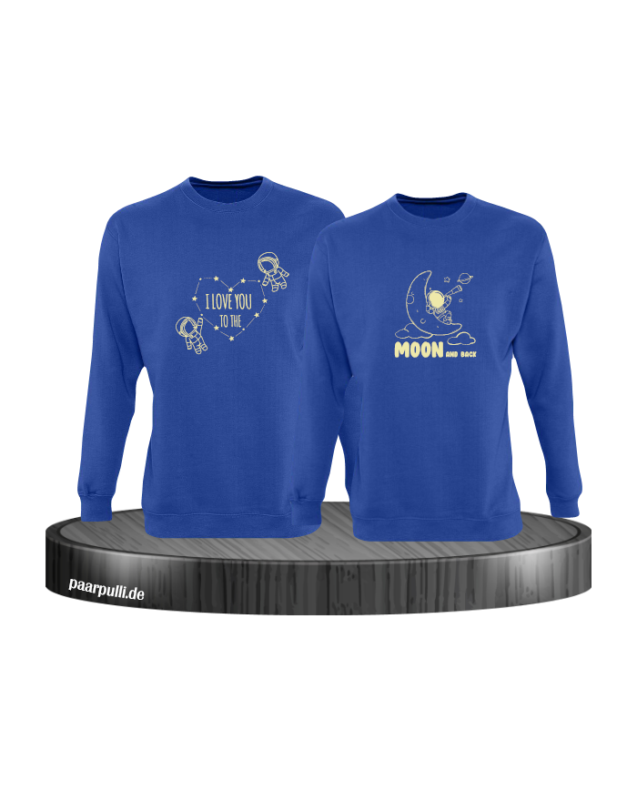 I Love You to the Moon and back Sweatshirt blau