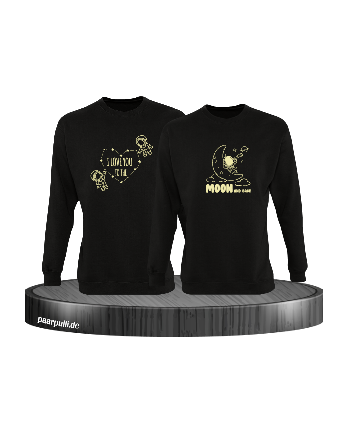 I Love You to the Moon and back Sweatshirt schwarz