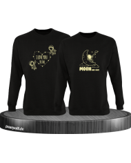 I Love You to the Moon and back Sweatshirt schwarz