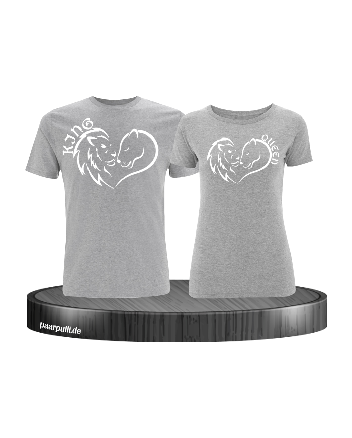 Lion King and Queen Herz Pärchen T-Shirt