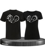Lion King and Queen Herz Pärchen T-Shirt
