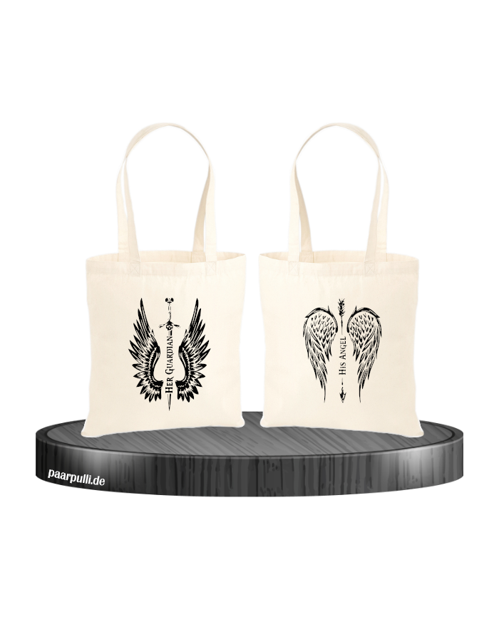 Her Guardian His Angel Jutebeutel Set