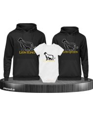 Lion Family Hoodies mit Baby Body Familienlook schwarz weiß