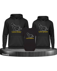 Lion Family Hoodies mit Baby Body Familienlook schwarz