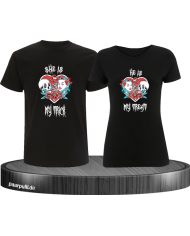 Trick or Treat Pärchen T-Shirt schwarz
