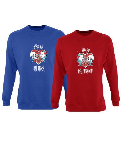 Trick or Treat Sweatshirt blau rot Trick or Treat Sweatshirt blau rot