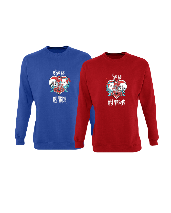 Trick or Treat Sweatshirt blau rot