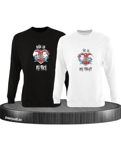 Trick or Treat Sweatshirt schwarz weiß Trick or Treat Sweatshirt schwarz weiß