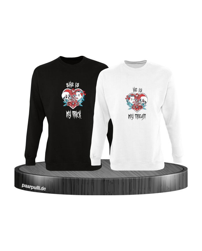 Trick or Treat Sweatshirt schwarz weiß