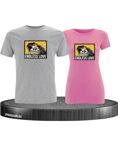 Endless Love Pärchen T-Shirt grau rosa Endless Love Pärchen T-Shirt grau rosa