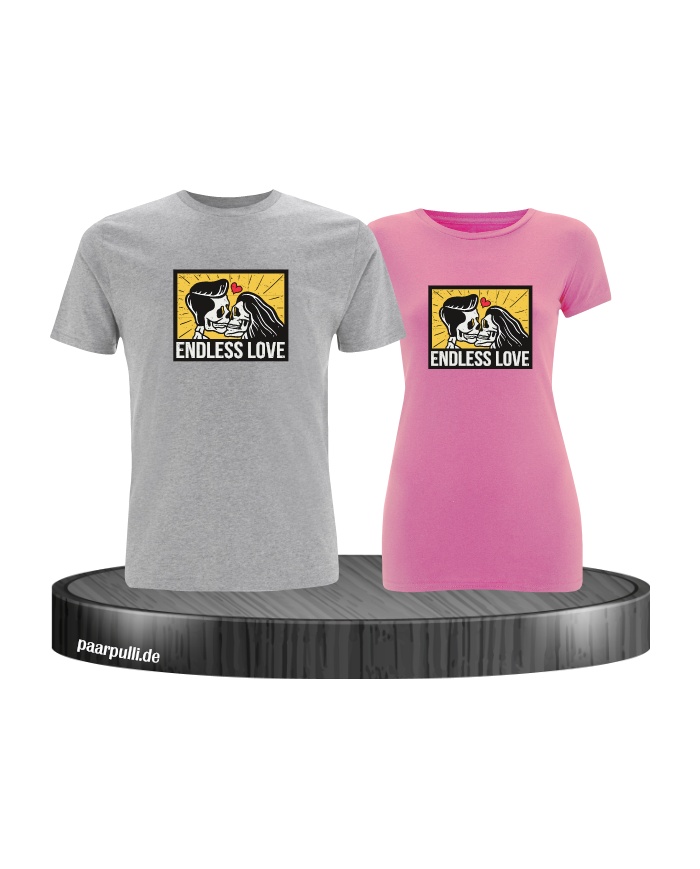Endless Love Pärchen T-Shirt grau rosa