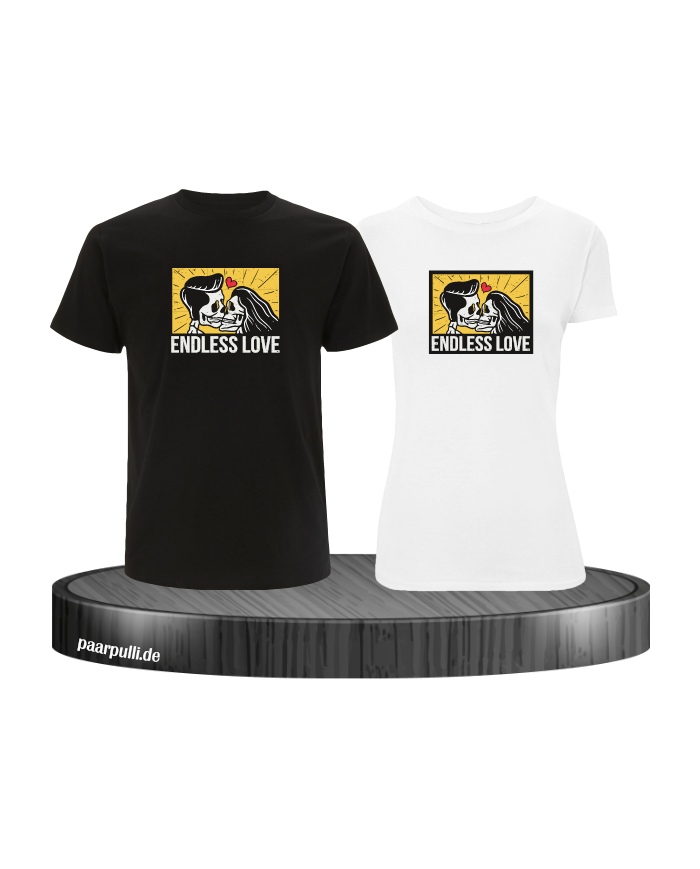 Endless Love Pärchen T-Shirt schwarz weiß