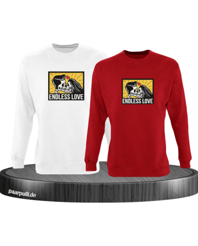 Endless Love Sweatshirt weiß rot Endless Love Sweatshirt weiß rot