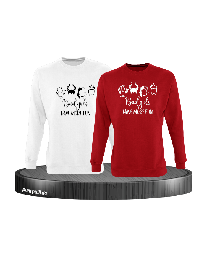 Bad Girls Sweatshirt weiß rot