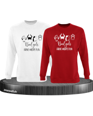 Bad Girls Sweatshirt weiß rot