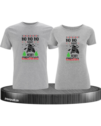 Berry Christmas Pärchen T-Shirt grau Berry Christmas Pärchen T-Shirt grau
