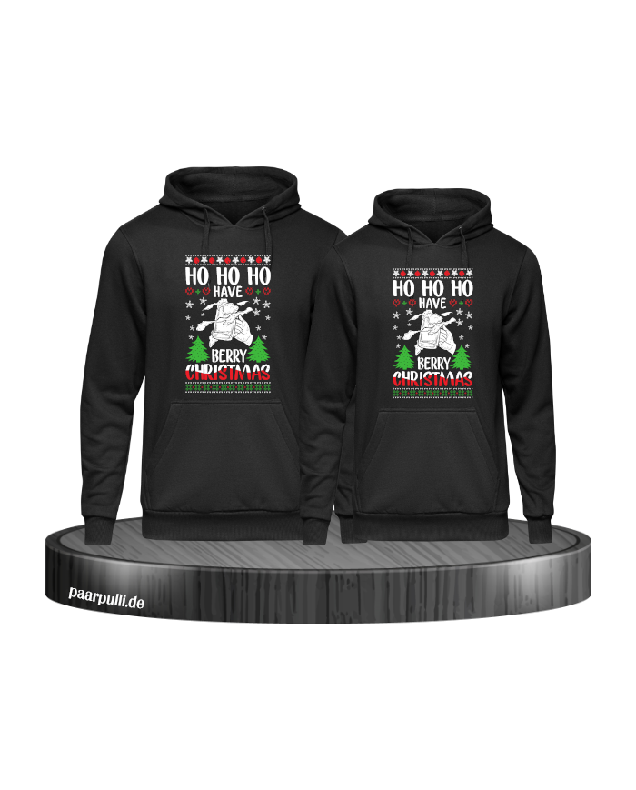 Berry Christmas Love Hoodie schwarz