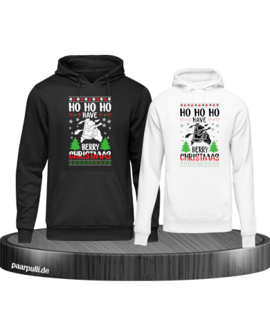 Berry Christmas Love Hoodie schwarz weiß Berry Christmas Love Hoodie schwarz weiß