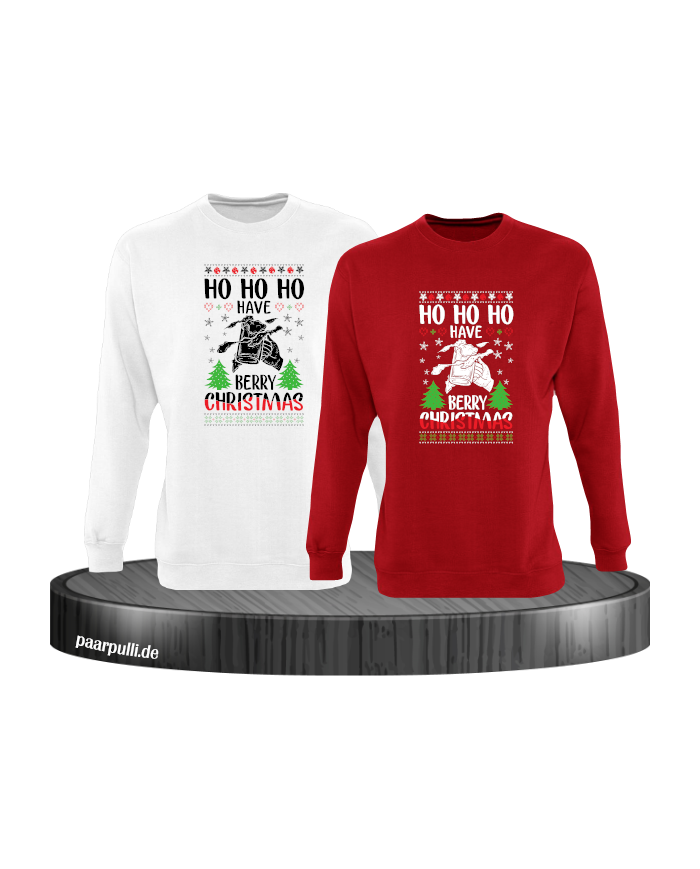 Berry Christmas Sweatshirt weiß rot