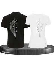 Lion King und Lion Queen Pärchen T-Shirt schwarz weiß