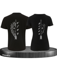 Lion King und Lion Queen Pärchen T-Shirt schwarz