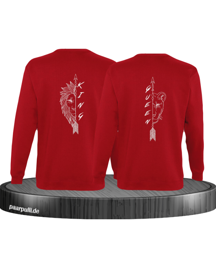 Lion King und Lion Queen Sweatshirt rot
