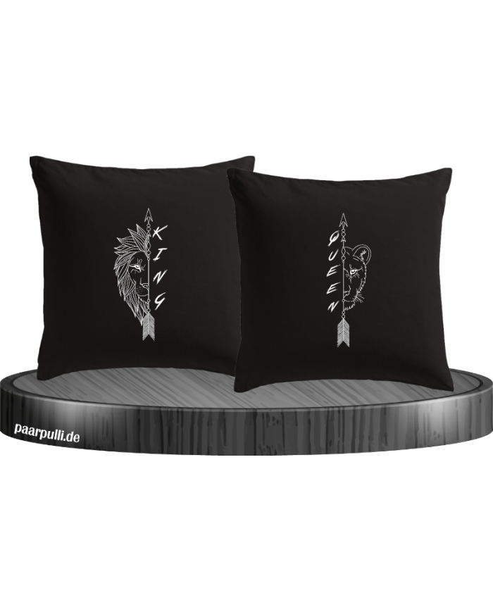 Lion King und Lon Queen Kissenbezüg Set